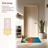 Ultra Soft Area Rug, Non Slip, Stain Resistant, Washable Area Rugs for Living Room, Bedroom, Eclectic 3D Printed Sport Pattern(Orange)