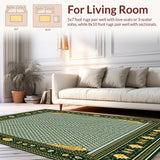 Ultra Soft Area Rug, Non Slip, Stain Resistant, Washable Area Rugs for Living Room, Bedroom, Elegant Geometric Spotted Area for Stylish Spaces(Green)