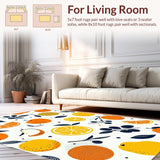 Ultra Soft Area Rug, Non Slip, Stain Resistant, Washable Area Rugs for Living Room, Bedroom, Joyful Minimalist Character Patterns(Orange)