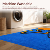 Ultra Soft Area Rug, Non Slip, Stain Resistant, Washable Area Rugs for Living Room, Bedroom, Artistic Tech-Inspired Decorative Rug(Blue)