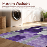Ultra Soft Area Rug, Non Slip, Stain Resistant, Washable Area Rugs for Living Room, Bedroom, Sleek Ultra-Soft Sophisticated Touch(Purple)
