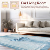 Ultra Soft Area Rug, Non Slip, Stain Resistant, Washable Area Rugs for Living Room, Bedroom, Charming Ribbon Tie Accent Rug With Dainty Coquette Design For Stylish Decor(Blue)
