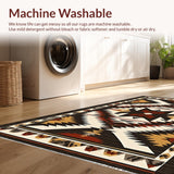 Ultra Soft Area Rug, Non Slip, Stain Resistant, Washable Area Rugs for Living Room, Bedroom, Elegant Chocolate Geometric Design(Black)