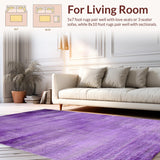 Ultra Soft Area Rug, Non Slip, Stain Resistant, Washable Area Rugs for Living Room, Bedroom, Playful Ultra-Soft Color Blend(Purple)
