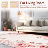 Ultra Soft Area Rug, Non Slip, Stain Resistant, Washable Area Rugs for Living Room, Bedroom, Stylish Shag Patterned Sophistication(White)