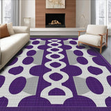 Ultra Soft Area Rug, Non Slip, Stain Resistant, Washable Area Rugs for Living Room, Bedroom, Trendy Minimalist Patterned Appeal(Purple)