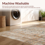 Ultra Soft Area Rug, Non Slip, Stain Resistant, Washable Area Rugs for Living Room, Bedroom, Rustic Retro Botanical Design(Beige)