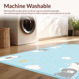 Ultra Soft Area Rug, Non Slip, Stain Resistant, Washable Area Rugs for Living Room, Bedroom, Cute Creatures Cozy Atmosphere(Blue)
