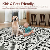 Elegant Tribal Chic Floor Covering(Black)