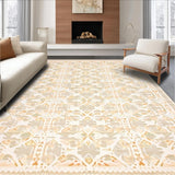 Ultra Soft Area Rug, Non Slip, Stain Resistant, Washable Area Rugs for Living Room, Bedroom, Desert Bloom Circular Earthy Toned for Patios(Beige)
