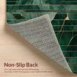 Ultra Soft Area Rug, Non Slip, Stain Resistant, Washable Area Rugs for Living Room, Bedroom, Sleek Abstract Linear Patterns(Green)