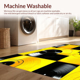 Ultra Soft Area Rug, Non Slip, Stain Resistant, Washable Area Rugs for Living Room, Bedroom, Bold Vintage Musical Elements(Yellow)