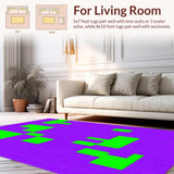 Ultra Soft Area Rug, Non Slip, Stain Resistant, Washable Area Rugs for Living Room, Bedroom, Interactive Playful Geometric Layout(Purple)