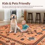 Ultra Soft Area Rug, Non Slip, Stain Resistant, Washable Area Rugs for Living Room, Bedroom, Warm Cozy Diamond Arrangement(Orange)