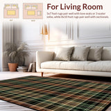 Ultra Soft Area Rug, Non Slip, Stain Resistant, Washable Area Rugs for Living Room, Bedroom, Classic Lodge-Inspired Textural Style(Brown)