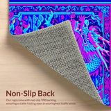 Ultra Soft Area Rug, Non Slip, Stain Resistant, Washable Area Rugs for Living Room, Bedroom, Vibrant Colorful Mythical Design(Blue)