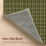 Ultra Soft Area Rug, Non Slip, Stain Resistant, Washable Area Rugs for Living Room, Bedroom, Chic Earthy Toned Tartan Pattern(Brown)