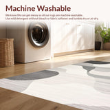 Ultra Soft Area Rug, Non Slip, Stain Resistant, Washable Area Rugs for Living Room, Bedroom, Serene Monochrome Wave Patterns(Gray)