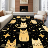 Ultra Soft Area Rug, Non Slip, Stain Resistant, Washable Area Rugs for Living Room, Bedroom, Minimalist Quirky Animal Aesthetic(Black)