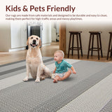 Ultra Soft Area Rug, Non Slip, Stain Resistant, Washable Area Rugs for Living Room, Bedroom, Elegant Taupe Herringbone Aesthetic(Gray)