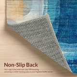 Ultra Soft Area Rug, Non Slip, Stain Resistant, Washable Area Rugs for Living Room, Bedroom, Trendy Distressed Ombre Rug Featuring a Blue to Beige Color Palette(Blue)