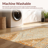 Ultra Soft Area Rug, Non Slip, Stain Resistant, Washable Area Rugs for Living Room, Bedroom, Contemporary Sand Minimalist Home Office Wool Rug(Beige)