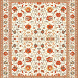Ultra Soft Area Rug, Non Slip, Stain Resistant, Washable Area Rugs for Living Room, Bedroom, Rustic Warm Floral Tapestry Feel(Ivory)