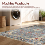 Ultra Soft Area Rug, Non Slip, Stain Resistant, Washable Area Rugs for Living Room, Bedroom, Rustic Earth Tone Trellis Pattern(Beige)