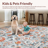 Ultra Soft Area Rug, Non Slip, Stain Resistant, Washable Area Rugs for Living Room, Bedroom, Vibrant Boho Abstract Theme(Gray)