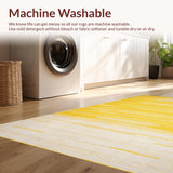 Ultra Soft Area Rug, Non Slip, Stain Resistant, Washable Area Rugs for Living Room, Bedroom, Charming Sunrise Textured Weave(Yellow)