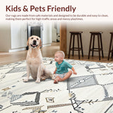 Ultra Soft Area Rug, Non Slip, Stain Resistant, Washable Area Rugs for Living Room, Bedroom, Chic Cream Abstract Textures(Beige)
