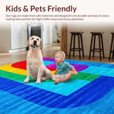 Cheerful Rainbow Typography Motif(Blue)