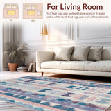 Ultra Soft Area Rug, Non Slip, Stain Resistant, Washable Area Rugs for Living Room, Bedroom, Preppy Curves Rug With Layered Bows And Playful Scallop Trim Artistic Pattern(Blue)