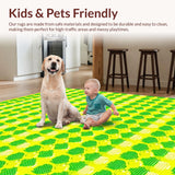 Ultra Soft Area Rug, Non Slip, Stain Resistant, Washable Area Rugs for Living Room, Bedroom, Bright Outdoor Garden Look(Yellow)