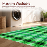 Ultra Soft Area Rug, Non Slip, Stain Resistant, Washable Area Rugs for Living Room, Bedroom, Warm Cottage Style Lattice Feel(Green)