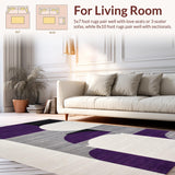 Ultra Soft Area Rug, Non Slip, Stain Resistant, Washable Area Rugs for Living Room, Bedroom, Trendy Lattice Patterned Aesthetic(Purple)