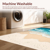 Ultra Soft Area Rug, Non Slip, Stain Resistant, Washable Area Rugs for Living Room, Bedroom, Ocean Wave Polyester Dorm Room Floor Mat(Blue)