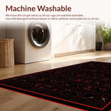 Ultra Soft Area Rug, Non Slip, Stain Resistant, Washable Area Rugs for Living Room, Bedroom, Striking Y2K Patterned Soft Decor(Red)