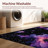 Ultra Soft Area Rug, Non Slip, Stain Resistant, Washable Area Rugs for Living Room, Bedroom, Enchanting Solar System Design(Purple)
