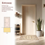 Ultra Soft Area Rug, Non Slip, Stain Resistant, Washable Area Rugs for Living Room, Bedroom, Abstract Floral Area(Beige)