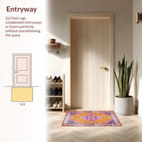 Ultra Soft Area Rug, Non Slip, Stain Resistant, Washable Area Rugs for Living Room, Bedroom, Contemporary Lattice Pattern Charm(Orange)