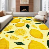 Ultra Soft Area Rug, Non Slip, Stain Resistant, Washable Area Rugs for Living Room, Bedroom, Energetic Fruit Mosaic Inspiration(Yellow)