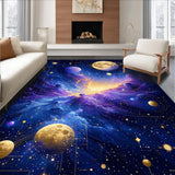 Ultra Soft Area Rug, Non Slip, Stain Resistant, Washable Area Rugs for Living Room, Bedroom, Enchanting Astral Swirl Visual Element(Purple)