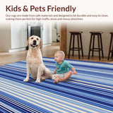 Elegant Striped Area for Spaces with Blue Accents(Blue)