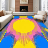 Ultra Soft Area Rug, Non Slip, Stain Resistant, Washable Area Rugs for Living Room, Bedroom, Elegant Multicolored Artful Layout(Yellow)