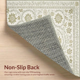 Ultra Soft Area Rug, Non Slip, Stain Resistant, Washable Area Rugs for Living Room, Bedroom, Vintage Distressed Living Room Area Rug Machine Washable(Beige)
