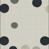 Ultra Soft Area Rug, Non Slip, Stain Resistant, Washable Area Rugs for Living Room, Bedroom, Joyful Black and White Motif(White)