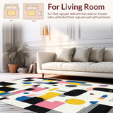 Ultra Soft Area Rug, Non Slip, Stain Resistant, Washable Area Rugs for Living Room, Bedroom, Trendy Neutral Quote Decor(Gray)