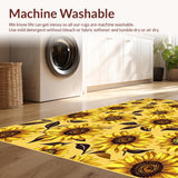 Ultra Soft Area Rug, Non Slip, Stain Resistant, Washable Area Rugs for Living Room, Bedroom, Cheerful Organic Geometry Theme(Yellow)
