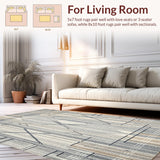 Ultra Soft Area Rug, Non Slip, Stain Resistant, Washable Area Rugs for Living Room, Bedroom, Artistic Geometric Area Boho Grey Beige(Gray)